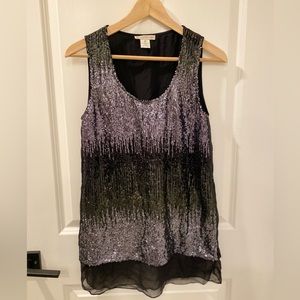 Gold hawk sequin top XS